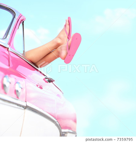 Summer fun vintage car Summer fun vintage car 7359795