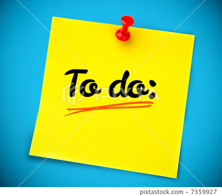 Yellow post it with to do written on it Yellow post it with to do written on it 7359927