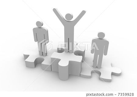 Podium of human figure where the winner is raising arms Podium of human figure where the winner is raising arms 7359928