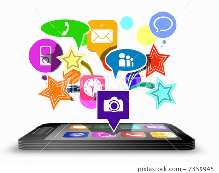 Smartphone with funky applications over Smartphone with funky applications over 7359945