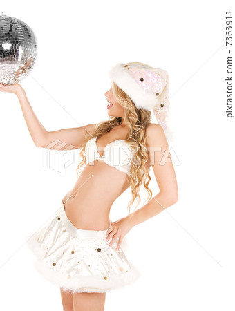 sexy santa helper with disco ball 7363911