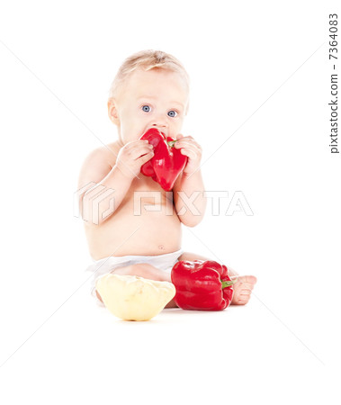 baby boy with vegetables baby boy with vegetables 7364083