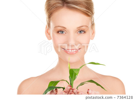 woman with sprout woman with sprout 7364128