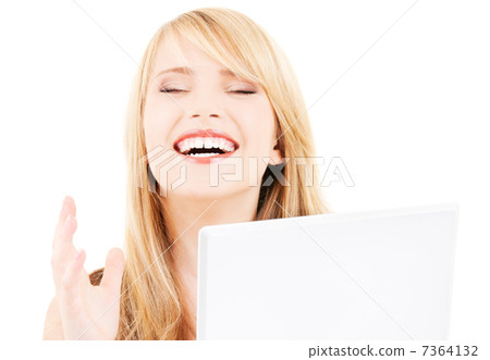 teenage girl with laptop computer teenage girl with laptop computer 7364132
