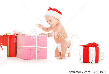 santa helper baby with christmas gifts santa helper baby with christmas gifts 7364896
