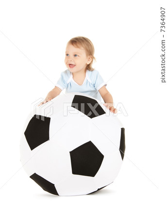 baby boy with soccer ball 7364907