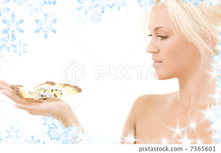 lovely blonde with butterfly 7365601