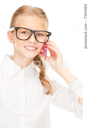 happy girl with cell phone happy girl with cell phone 7365669