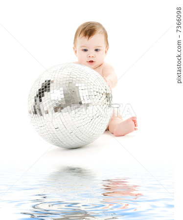 adorable baby boy with big disco ball adorable baby boy with big disco ball 7366098