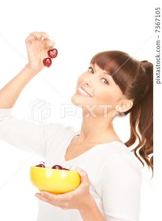 woman with cherries 7367105