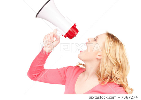woman with megaphone woman with megaphone 7367274
