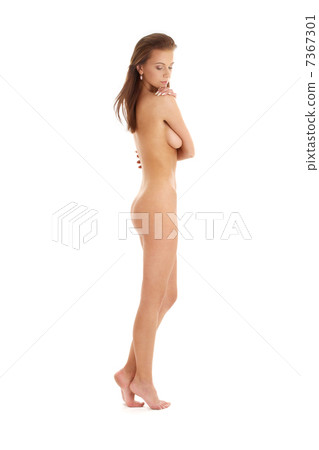 healthy brunette over white healthy brunette over white 7367301