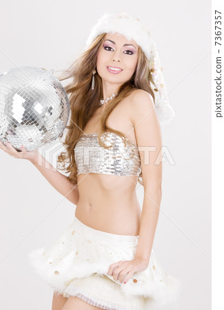sexy santa helper with disco ball sexy santa helper with disco ball 7367357