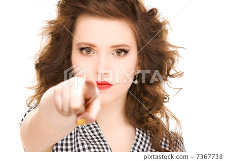 woman pointing her finger woman pointing her finger 7367738