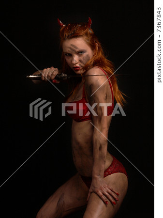dark red devil girl with a knife dark red devil girl with a knife 7367843