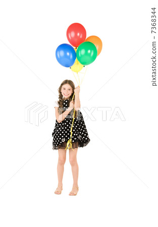 happy girl with colorful balloons happy girl with colorful balloons 7368344