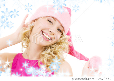 cheerful santa helper girl 7371439