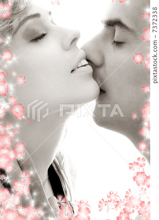 monochrome gentle kiss with flowers monochrome gentle kiss with flowers 7372338