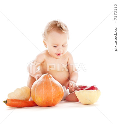 baby boy with vegetables baby boy with vegetables 7373156