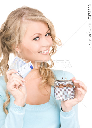lovely woman with purse and money lovely woman with purse and money 7373533