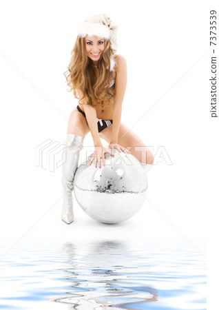 sexy santa helper with big disco ball 7373539