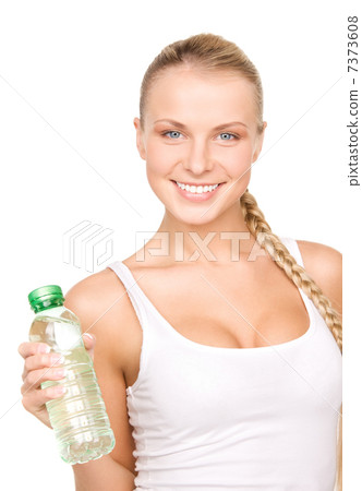 beautiful woman with bottle of water 7373608