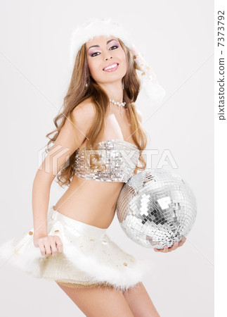 sexy santa helper with disco ball sexy santa helper with disco ball 7373792