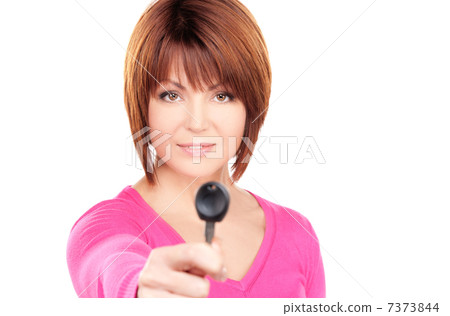 happy woman with car key happy woman with car key 7373844