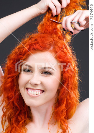 redhead with scissors redhead with scissors 7374446