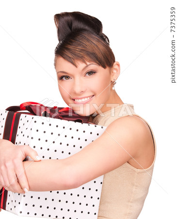 happy woman with gift box 7375359