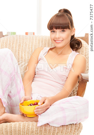 woman with cherries 7375477