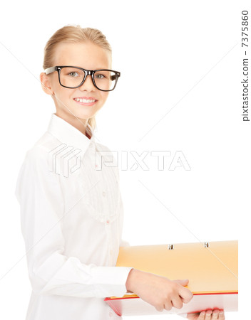 elementary school student with folders elementary school student with folders 7375860