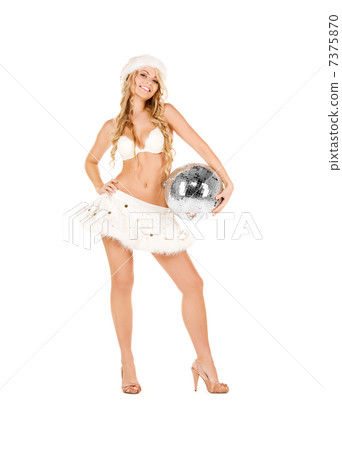 sexy santa helper with disco ball sexy santa helper with disco ball 7375870