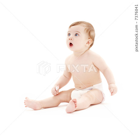 baby boy in diaper with toothbrush baby boy in diaper with toothbrush 7376841