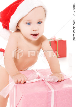 santa helper baby with christmas gifts santa helper baby with christmas gifts 7377806