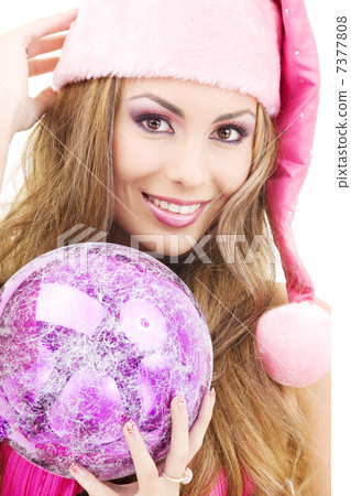 santa helper girl with ball santa helper girl with ball 7377808