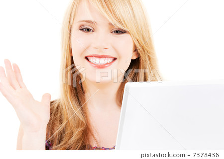 teenage girl with laptop computer teenage girl with laptop computer 7378436