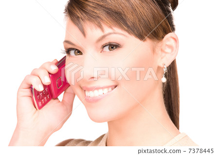 happy woman with cell phone happy woman with cell phone 7378445