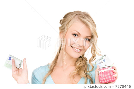 lovely woman with purse and money lovely woman with purse and money 7378446