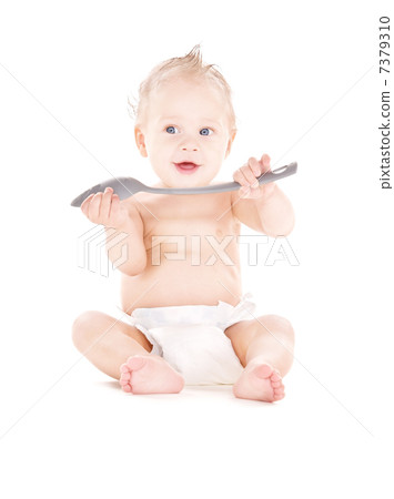 baby boy with big spoon baby boy with big spoon 7379310