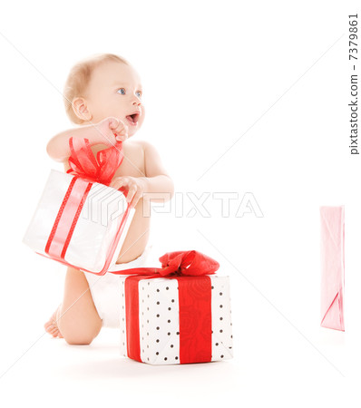 baby boy with gifts 7379861