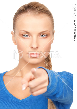 businesswoman pointing her finger 7380512