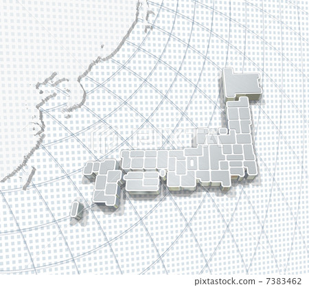 東亞地圖上的日本列島 7383462