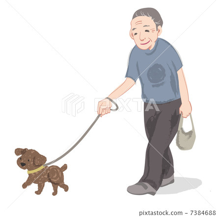 狗散步（老人） 7384688
