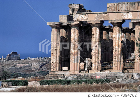 Traces of the ancient Greek temple in Sicily 7384762
