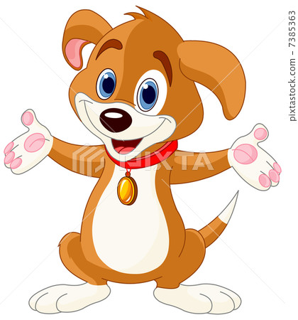 Cute Puppy raising his hands - Stock Illustration [7385363] - PIXTA