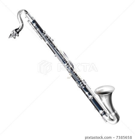 Classical bass clarinet. Isolated on white background 7385658
