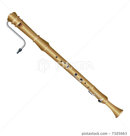 Musical background series. Classical bass flute, isolated on white background 7385663