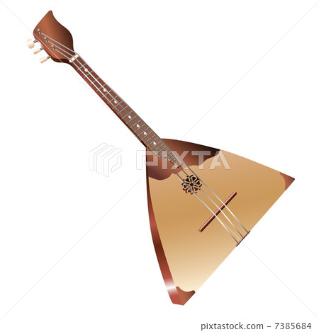 Musical background series. Traditional Russian balalaika, isolated in white background 7385684