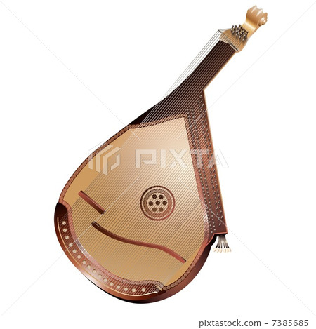 Musical background series. Traditional Ukrainian bandura, isolated in white background 7385685